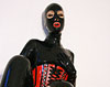 Lascivious sapphic hooded rubber dollsvalentina fetish doll